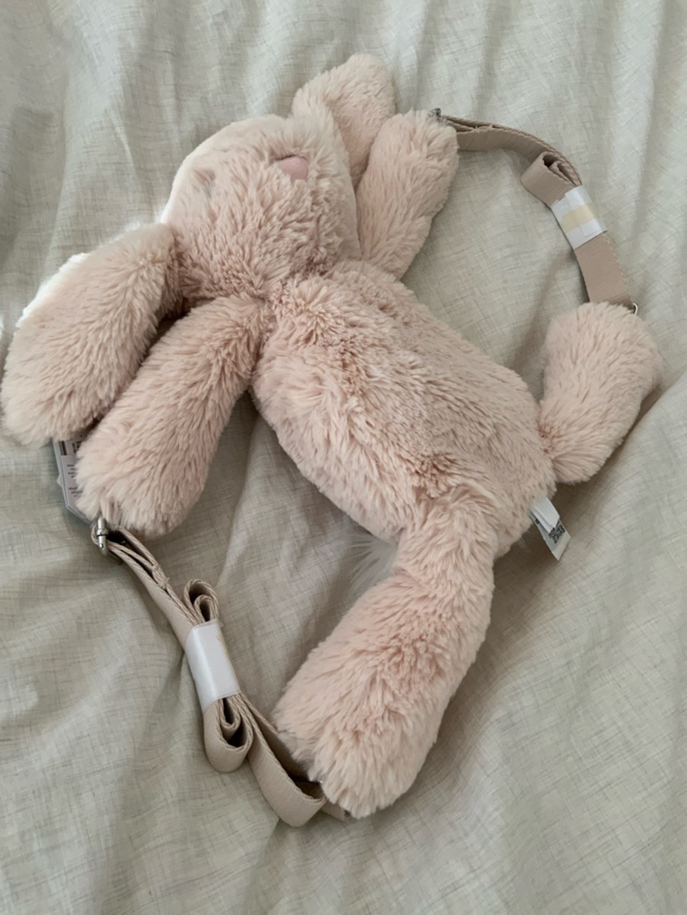Jellycat Smudge Rabbit Backpack color BEIGE JELLYCAT Bunny BAG